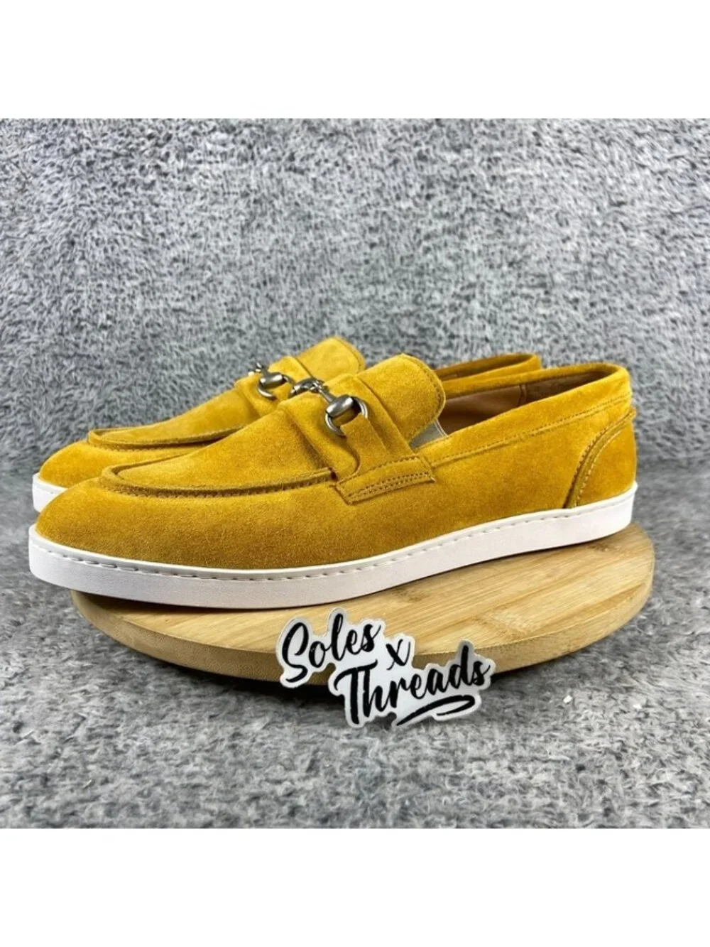 Allen Edmonds Randolph Suede Bit Loafers Size 10 D Men Mustard Yellow Slip On